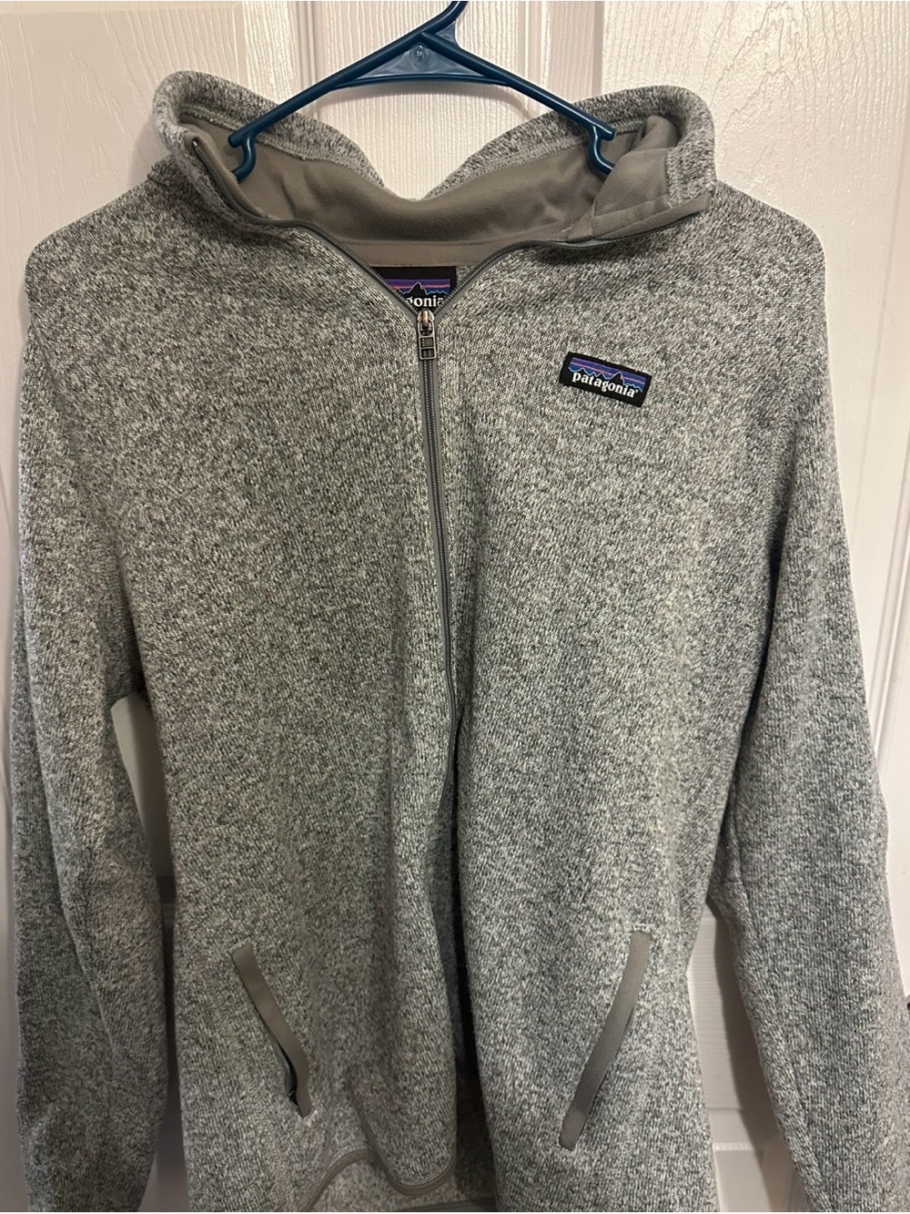Patagonia Heather Gray Hooded Full-Zip Fleece
